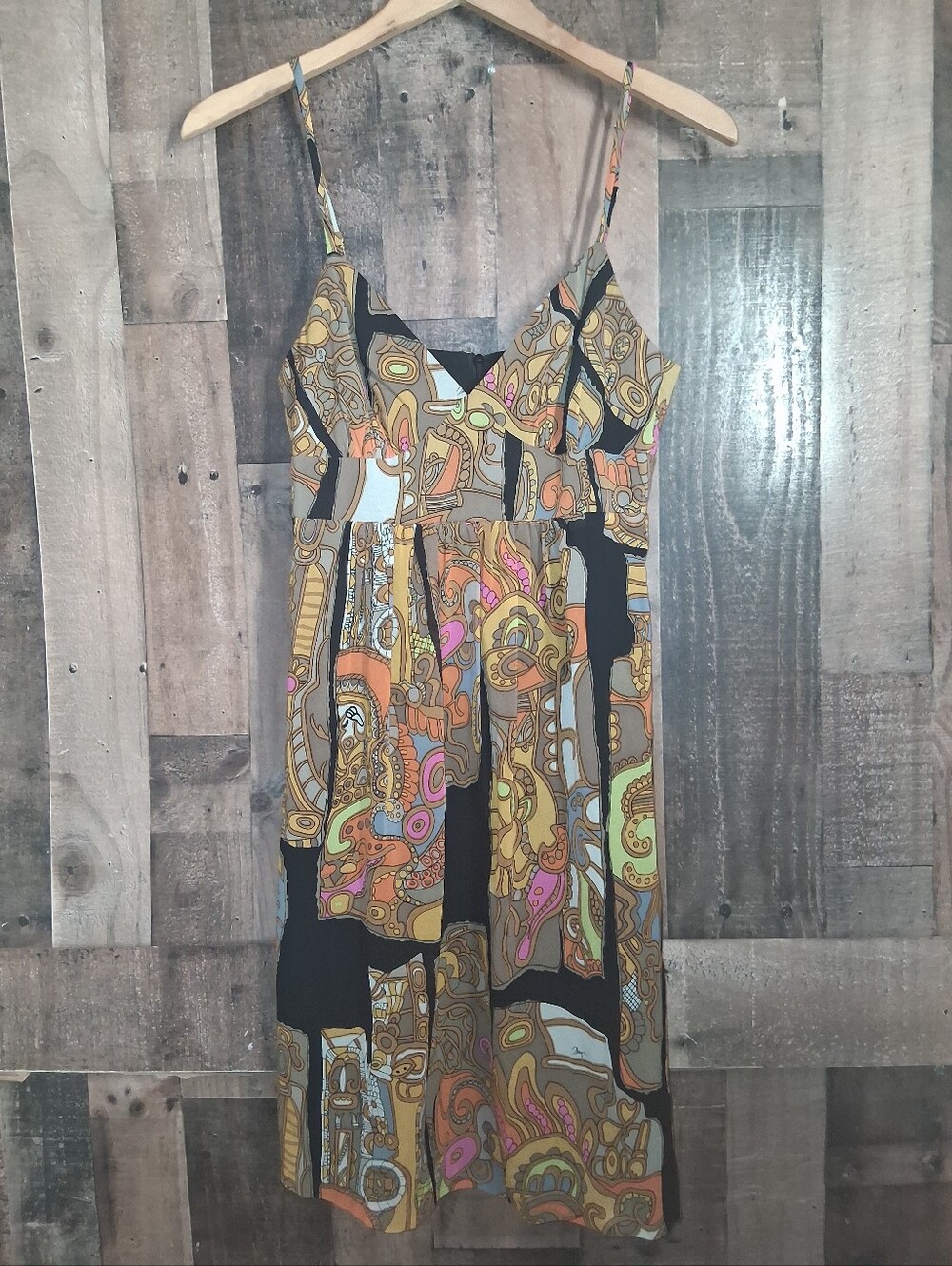 Trina Turk Retro Paisley Silk Dress Size 4